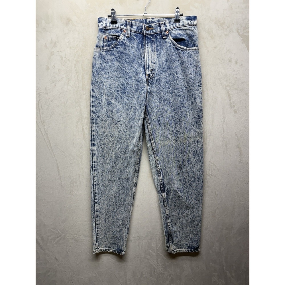 VTG Levis 552 Jeans Orange Tab Mens 31x30 Blue Acid Wash Made In USA 90s Grunge